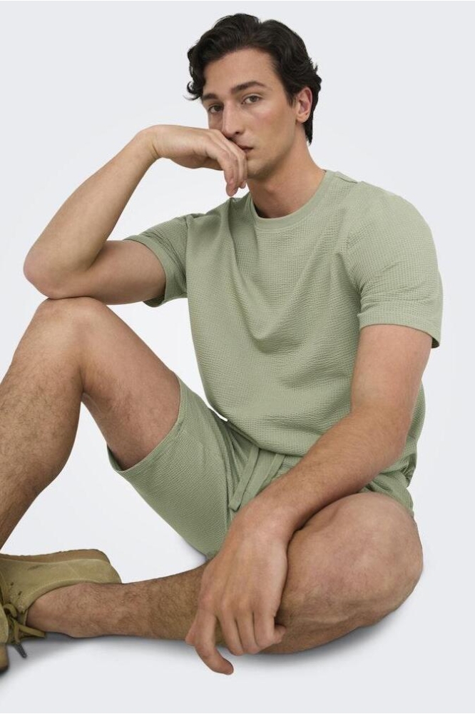 ONSKIAN LIFE REG SEERSUCKER SHORTS 22029752 Seagrass
